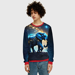Свитшот мужской Космический слон в звездной галактике, цвет: 3D-красный — фото 2