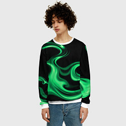 Свитшот мужской Color green smoke, цвет: 3D-белый — фото 2