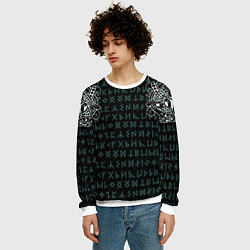 Свитшот мужской Руны и татуировки викингов, цвет: 3D-белый — фото 2