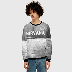 Свитшот мужской Nirvana - grey gradient посередине, цвет: 3D-черный — фото 2