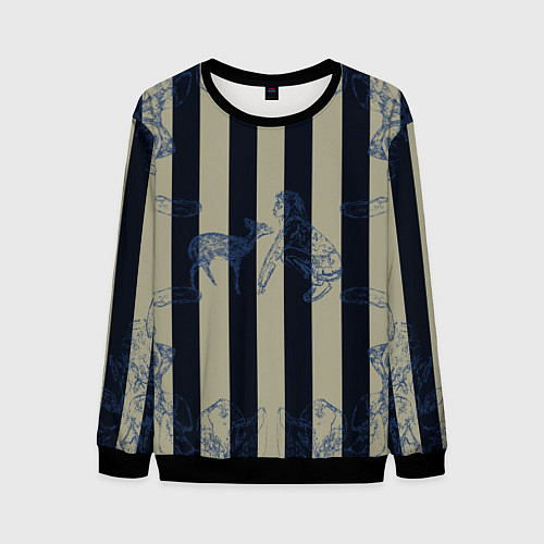 Мужской свитшот Чёрные полосы / 3D-Черный – фото 1