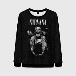 Свитшот мужской Nirvana kurt krist dave, цвет: 3D-черный