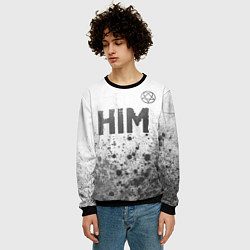 Свитшот мужской HIM - white gradient посередине, цвет: 3D-черный — фото 2