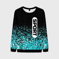 Мужской свитшот Sport чёрно-голубой пятнистый