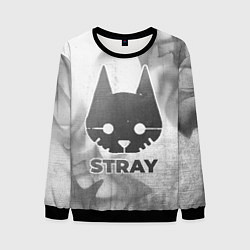 Свитшот мужской Stray - white gradient, цвет: 3D-черный