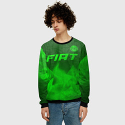 Свитшот мужской Fiat - green gradient посередине, цвет: 3D-черный — фото 2