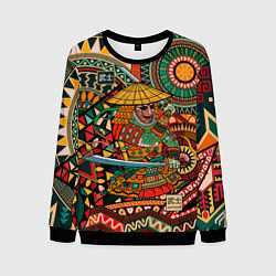 Свитшот мужской Цветной самурай, цвет: 3D-черный
