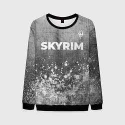 Свитшот мужской Skyrim - grey gradient посередине, цвет: 3D-черный