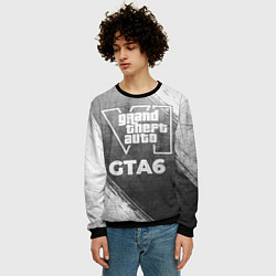 Свитшот мужской GTA6 - grey gradient, цвет: 3D-черный — фото 2