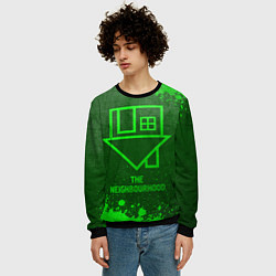 Свитшот мужской The Neighbourhood - green gradient, цвет: 3D-черный — фото 2