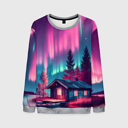 Мужской свитшот Лиловое сияние над лесом