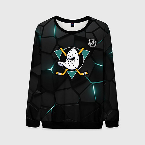 Мужской свитшот Анахайм Дакс - плиты с подсветкой / 3D-Черный – фото 1