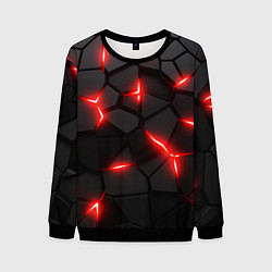 Свитшот мужской Красная неоновая броня, цвет: 3D-черный