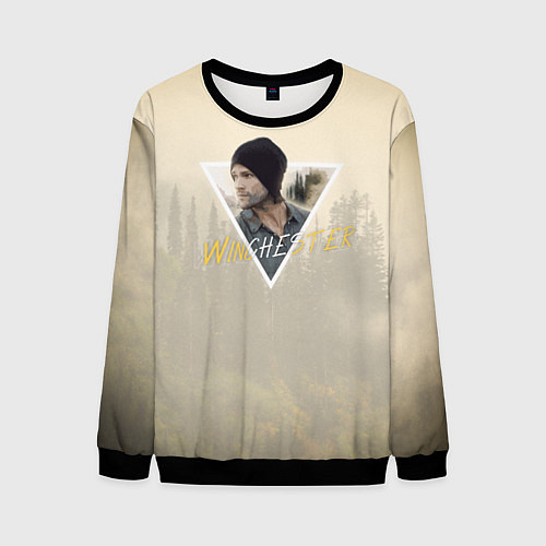 Мужской свитшот Sam winchester - supernatural / 3D-Черный – фото 1