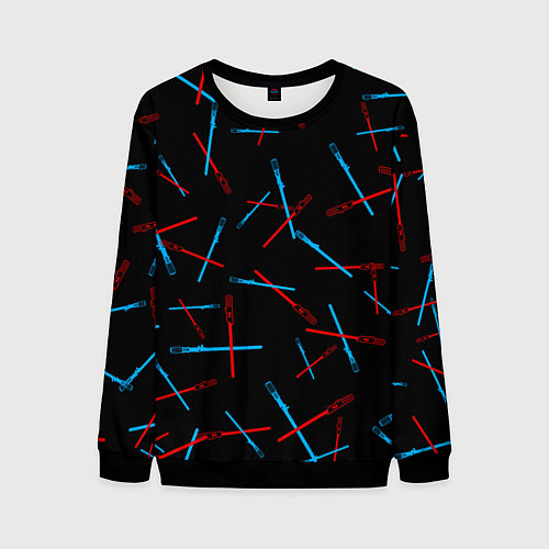 Мужской свитшот Паттерн из световых мечей / 3D-Черный – фото 1