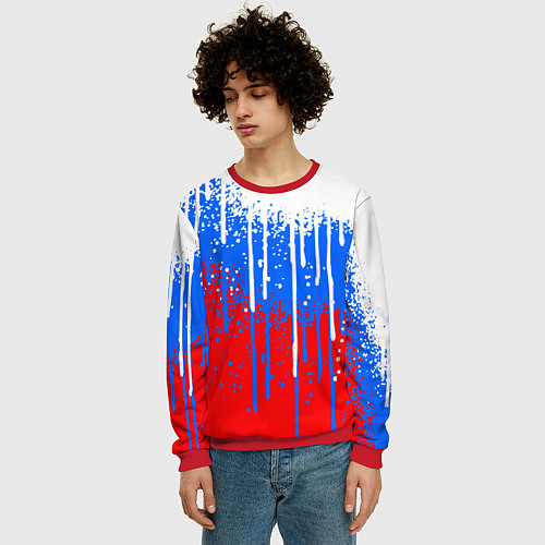 Мужской свитшот Патриот - флаг / 3D-Красный – фото 3
