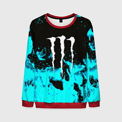 Мужской свитшот Monster energy голубой огонь