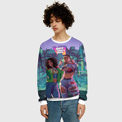 Свитшот мужской Риал даймз из Gta 6, цвет: 3D-белый — фото 2