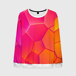 Свитшот мужской Розово-оранжевые плиты, цвет: 3D-белый