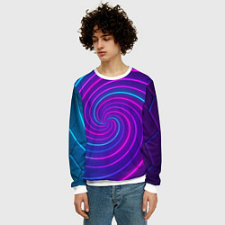 Свитшот мужской Сине-фиолетовая спираль, цвет: 3D-белый — фото 2