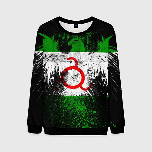 Мужской свитшот Ингушетия / 3D-Черный – фото 1