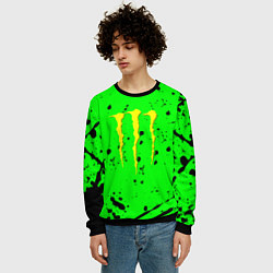 Свитшот мужской Monster energy кислотные брызги, цвет: 3D-черный — фото 2