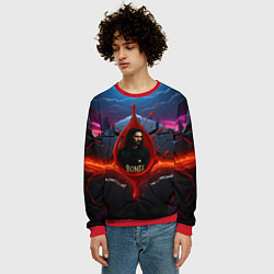 Свитшот мужской Bones внутри капли, цвет: 3D-красный — фото 2