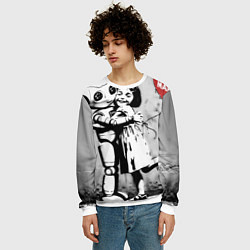 Свитшот мужской ИИ и девочка с красным шариком, цвет: 3D-белый — фото 2