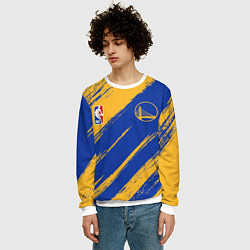 Свитшот мужской Голден Стэйт Уорриорз - желто синие, цвет: 3D-белый — фото 2