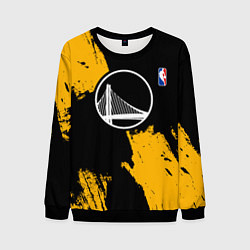 Свитшот мужской Голден Стэйт Уорриорз - брызги желтой краски, цвет: 3D-черный