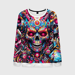 Мужской свитшот Art cyber skull - ai art fantasy