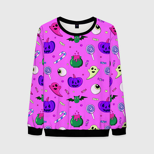 Мужской свитшот Halloween pink / 3D-Черный – фото 1