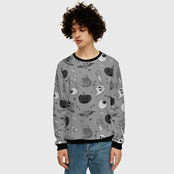 Свитшот мужской Halloween grey, цвет: 3D-черный — фото 2