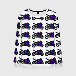 Свитшот мужской Motorcycle purple gloss, цвет: 3D-белый