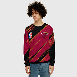 Свитшот мужской Майами Хит - цвета команды, цвет: 3D-черный — фото 2