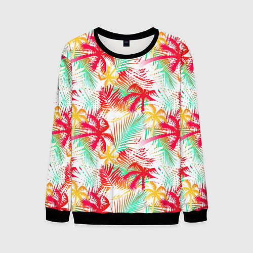 Мужской свитшот Palm red yellow / 3D-Черный – фото 1
