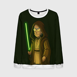 Свитшот мужской Рик - магистр-джедай, цвет: 3D-белый