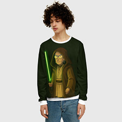 Свитшот мужской Рик - магистр-джедай, цвет: 3D-белый — фото 2