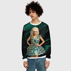 Свитшот мужской Леди Гага в платье из дисков, цвет: 3D-белый — фото 2