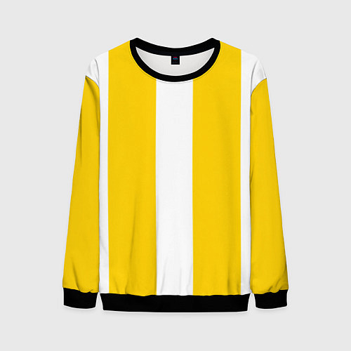 Мужской свитшот Color yellow white line / 3D-Черный – фото 1