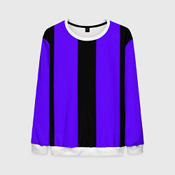 Свитшот мужской Color purple black stripes, цвет: 3D-белый