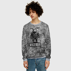 Свитшот мужской Потрясающий дикий кабан, цвет: 3D-меланж — фото 2