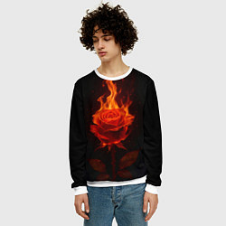 Свитшот мужской Flaming rose, цвет: 3D-белый — фото 2