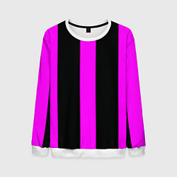 Свитшот мужской Color black pink lines, цвет: 3D-белый