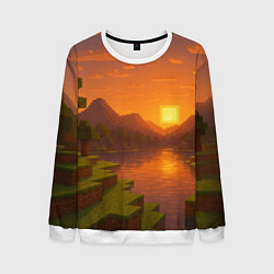 Мужской свитшот Закат - Minecraft