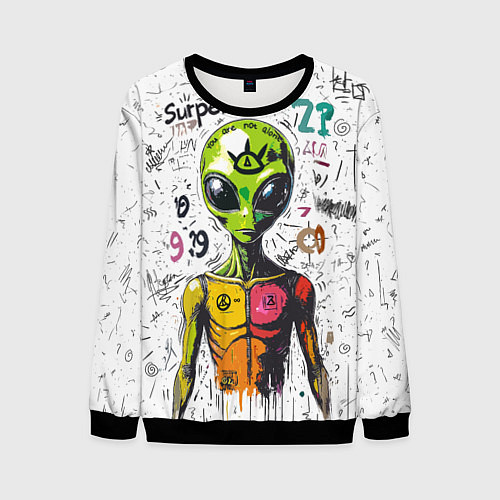 Мужской свитшот Вы не одиноки / 3D-Черный – фото 1