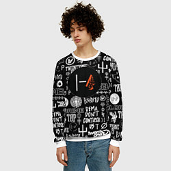 Свитшот мужской Twenty one pilots rock logo, цвет: 3D-белый — фото 2