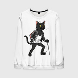 Свитшот мужской Кот - Фредди Меркьюри, цвет: 3D-белый