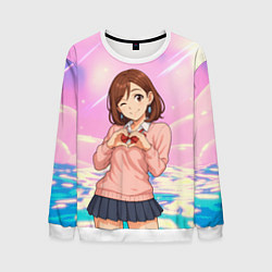 Мужской свитшот Сиратори Айра делает сердечко руками - Дандадан