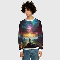 Свитшот мужской Shocking the cosmos, цвет: 3D-белый — фото 2